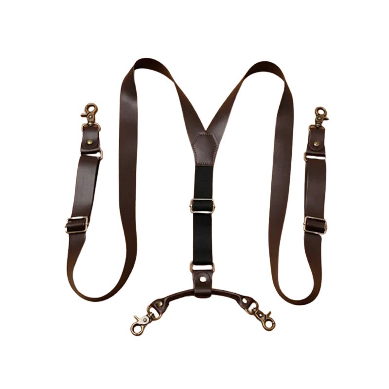 bretelles homme vintage, bretelles café, accessoire rétro homme, bretelles en cuir PU, bretelles élégantes