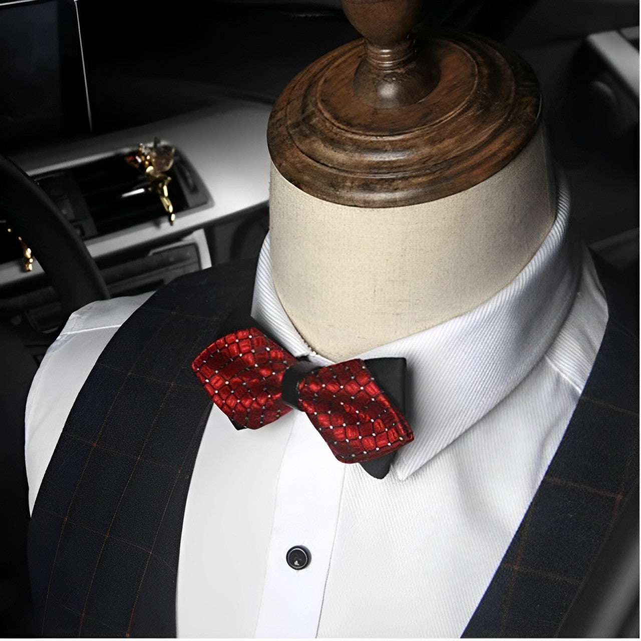nœud papillon imprimé, accessoire homme moderne, nœud papillon élégant, nœud papillon en polyester, nœud papillon unique