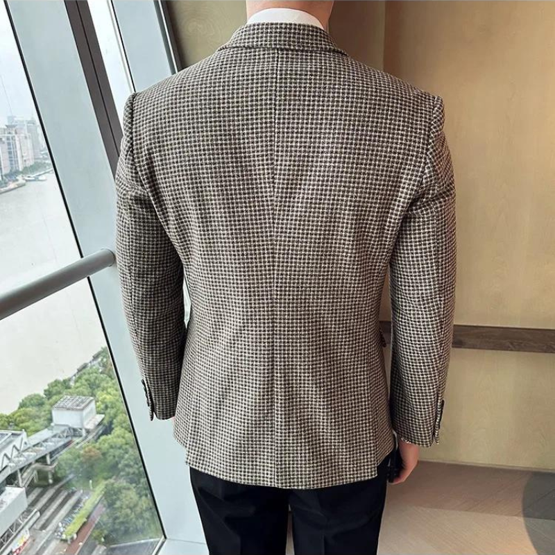 Veste Homme Style Britannique, Veste Croisée Élégante, Veste Homme Hiver Slim Fit, Blazer Homme Luxe, Veste Formelle pour Homme