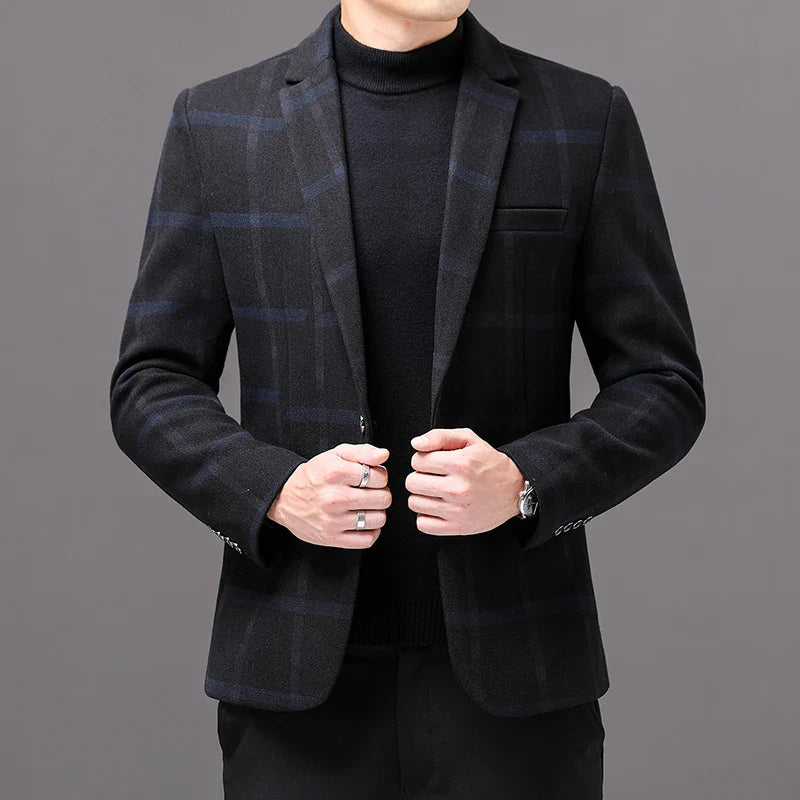 veste homme carreaux, veste homme élégante, veste homme décontractée chic, veste homme coton polyester, blazer homme à motifs