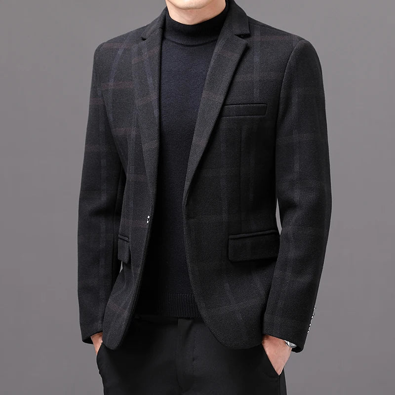 veste homme carreaux, veste homme élégante, veste homme décontractée chic, veste homme coton polyester, blazer homme à motifs