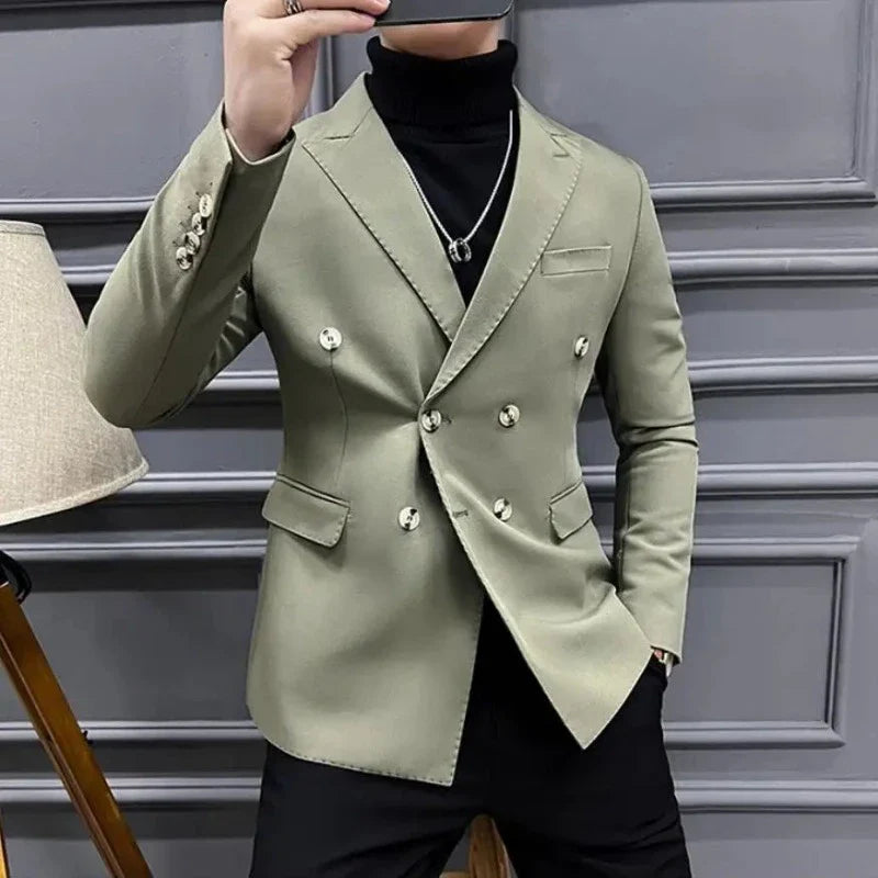 Veste Homme Croisée, Veste Élégante pour Homme, Veste Casual Chic Homme, Veste Professionnelle Homme, Veste Coton Polyester Homme