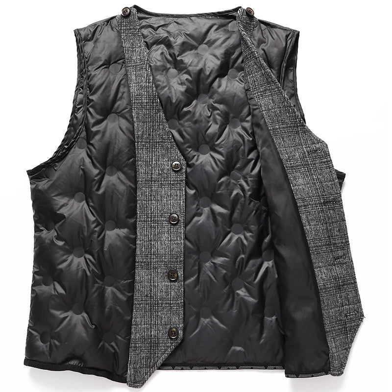 manteau homme hiver élégant avec gilet, manteau long en laine homme slim fit, veste formelle homme chaude hiver, manteau homme classe avec doublure matelassée, manteau professionnel homme chic et chaud