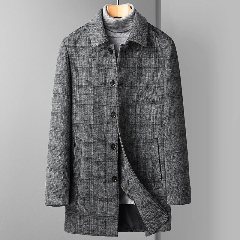 manteau homme hiver élégant avec gilet, manteau long en laine homme slim fit, veste formelle homme chaude hiver, manteau homme classe avec doublure matelassée, manteau professionnel homme chic et chaud