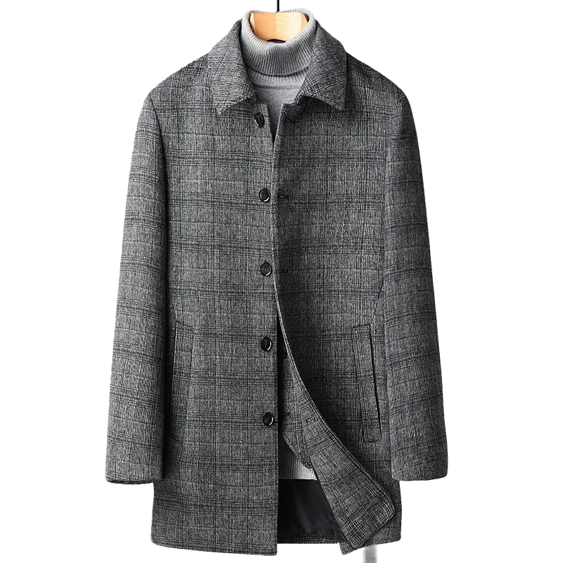 manteau homme hiver élégant avec gilet, manteau long en laine homme slim fit, veste formelle homme chaude hiver, manteau homme classe avec doublure matelassée, manteau professionnel homme chic et chaud