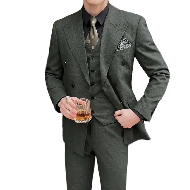 Costume Croisé, Costume Homme Croisé, Costume Homme Complet, Costume Homme à Large Revers, Costume Homme, Costume