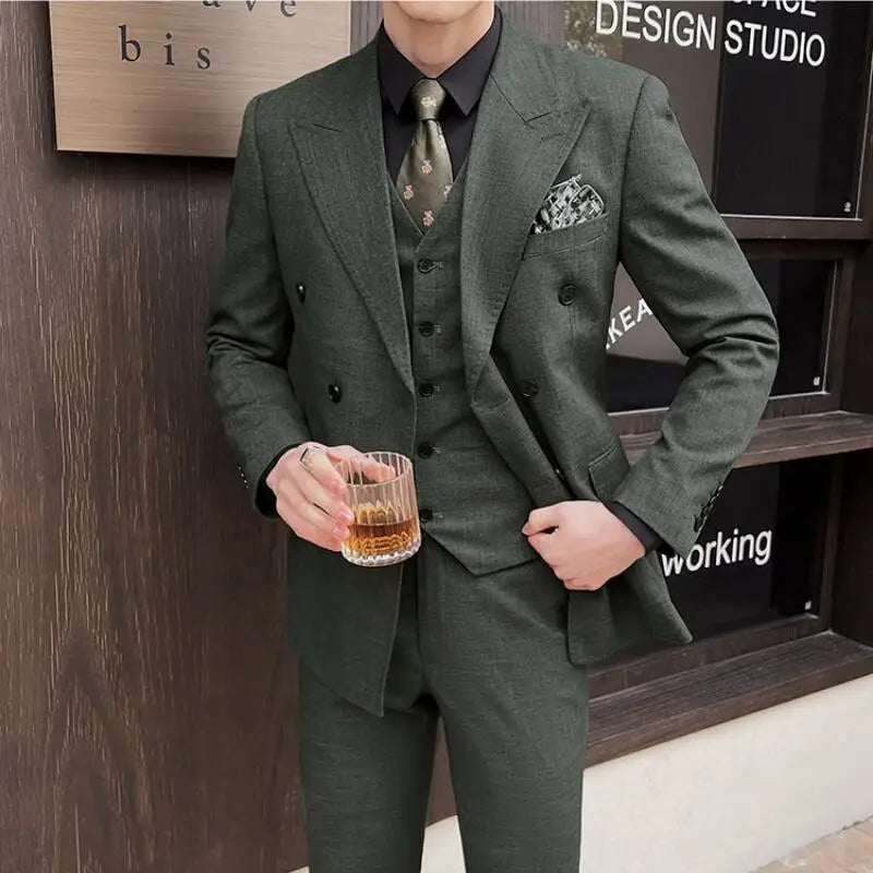 Costume Croisé, Costume Homme Croisé, Costume Homme Complet, Costume Homme à Large Revers, Costume Homme, Costume