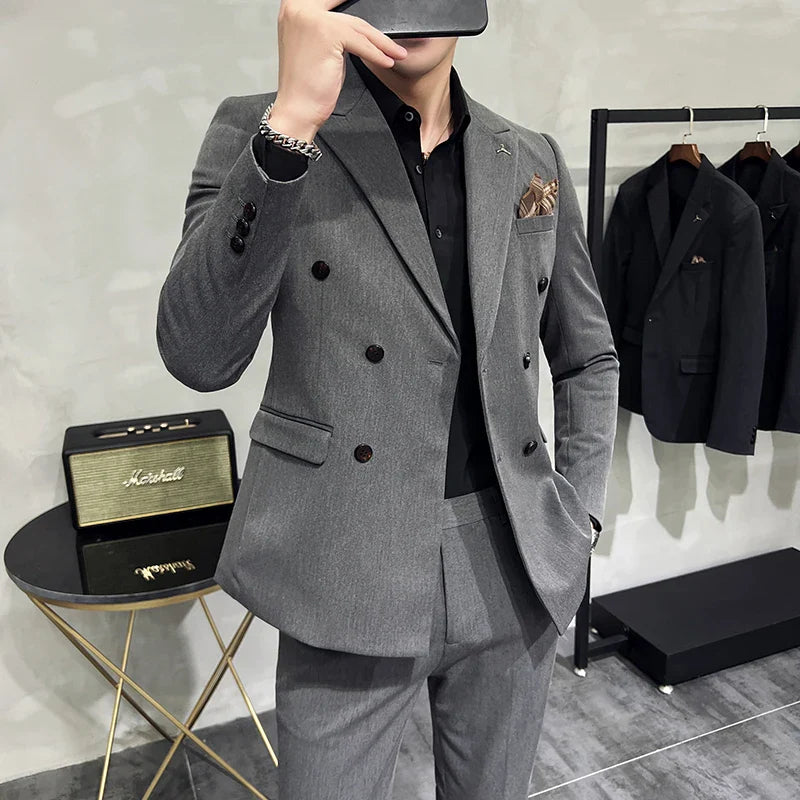 costume croisé, costume slim fit, costume homme croisé, costume homme coupe slim, costume homme slim, costume homme uni, costume homme, costume