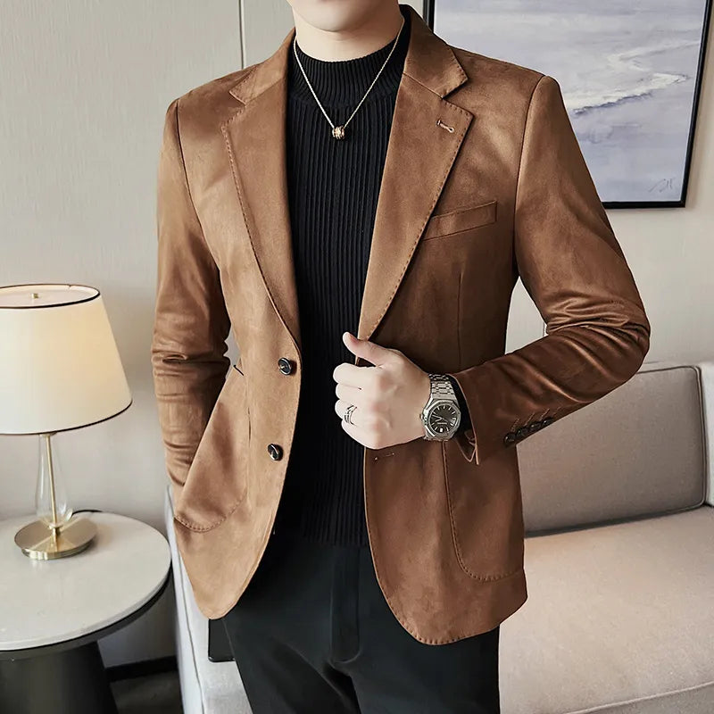 veste homme suédine, blazer homme élégant, veste chic homme, veste décontractée homme, veste homme automne hiver