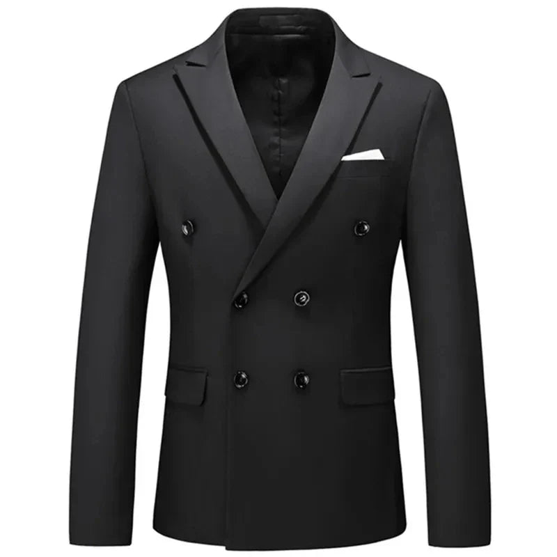veste homme croisée, veste homme monochrome, veste homme formelle, veste homme polyviscose, blazer homme élégant