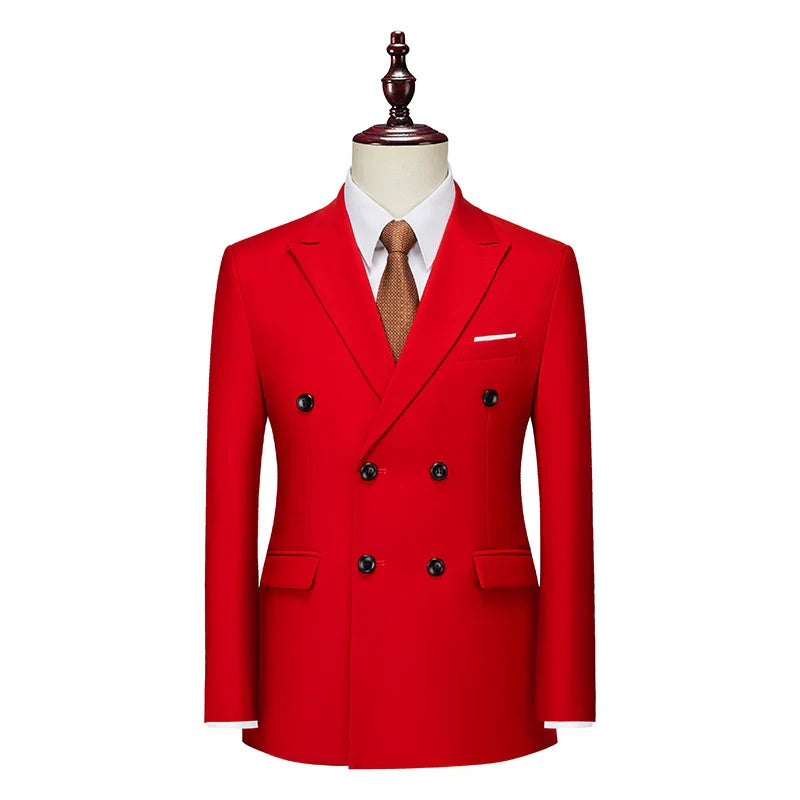 veste, Veste croisée homme élégante, Vêtement formel haut de gamme homme, Veste homme style sophistiqué, Veste de costume coupe slim homme