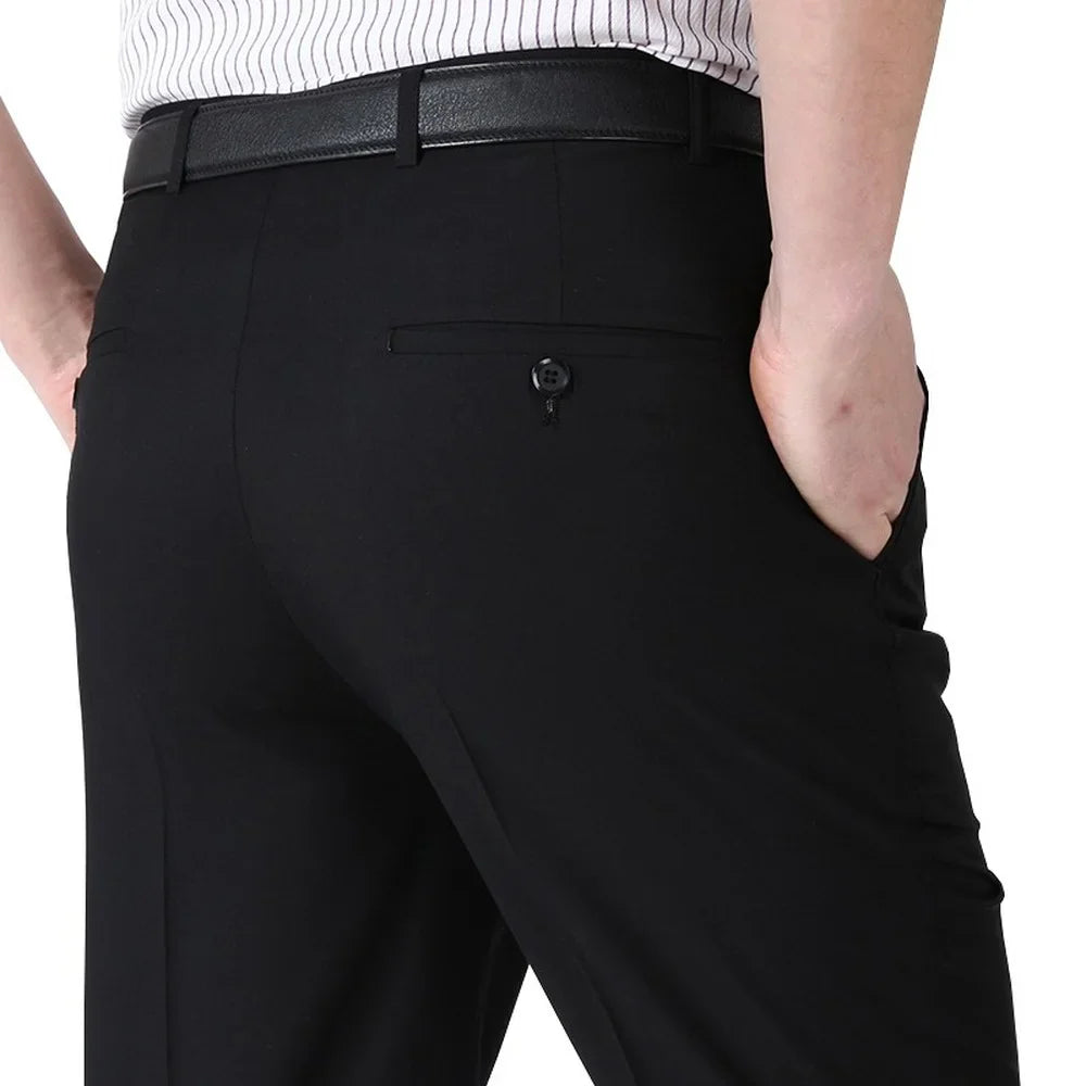 Pantalon de costume homme, Pantalon homme formel, Vêtement de travail homme, Pantalon de costume élégant, Pantalon polyester soie