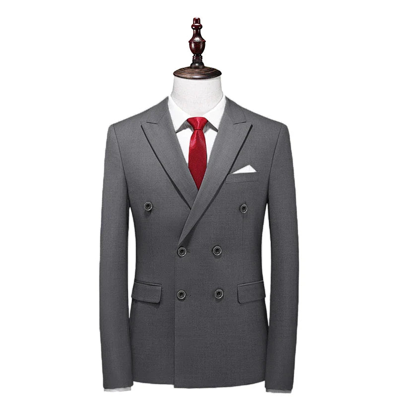 veste, Veste croisée homme élégante, Vêtement formel haut de gamme homme, Veste homme style sophistiqué, Veste de costume coupe slim homme