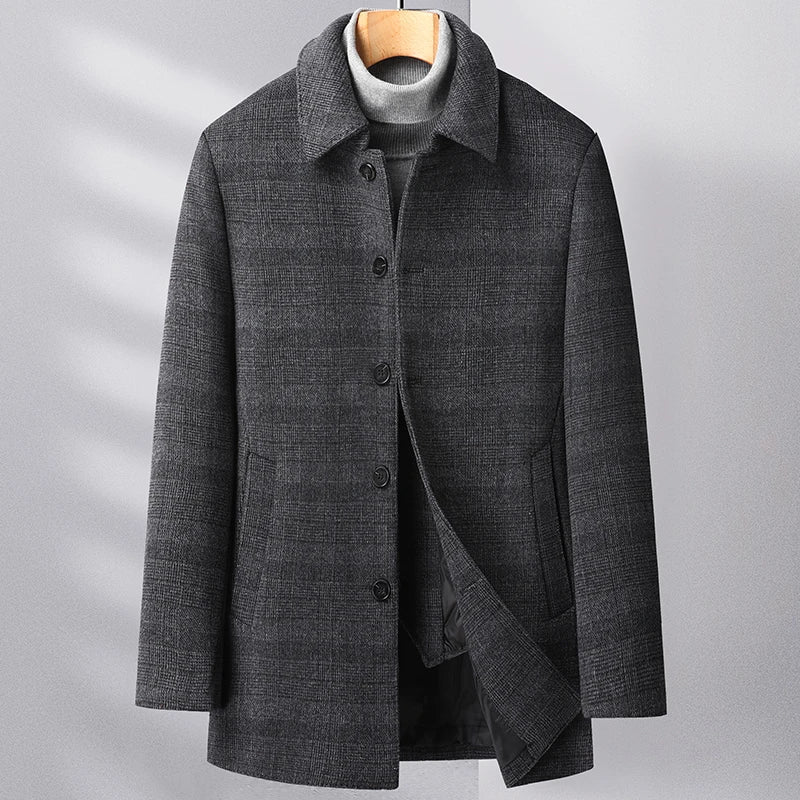manteau homme hiver élégant avec gilet, manteau long en laine homme slim fit, veste formelle homme chaude hiver, manteau homme classe avec doublure matelassée, manteau professionnel homme chic et chaud