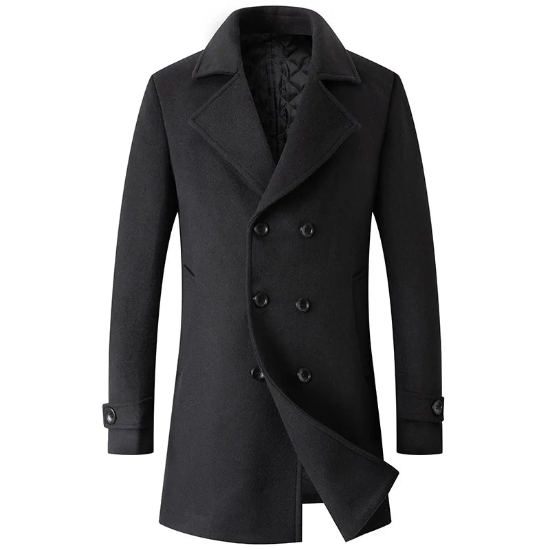 Manteau homme croisé lisse, Long manteau homme, Long manteau homme, Manteau homme, Manteau homme, Modèle de thème