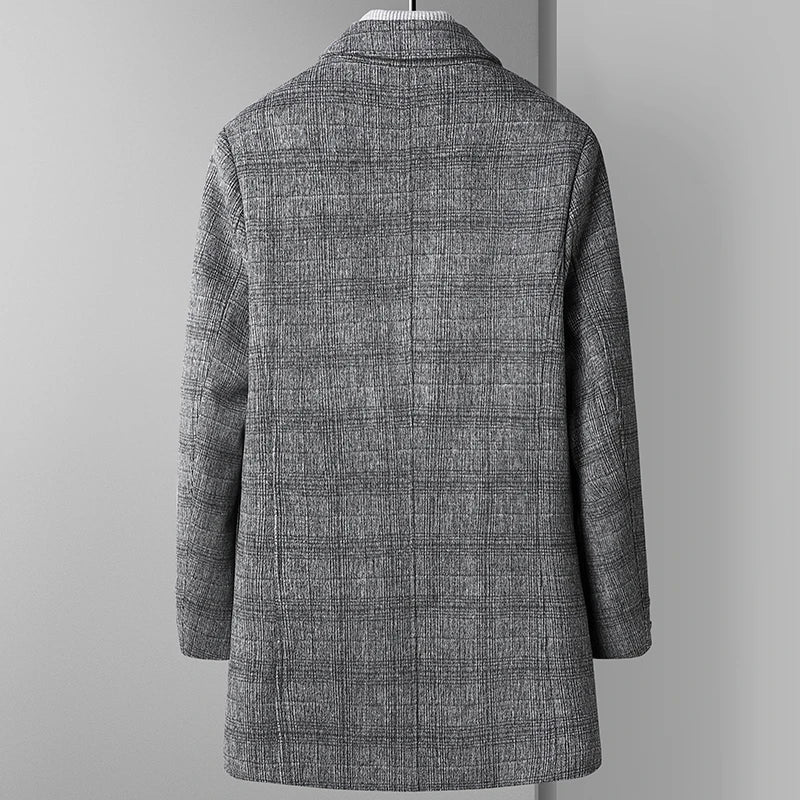 manteau homme hiver élégant avec gilet, manteau long en laine homme slim fit, veste formelle homme chaude hiver, manteau homme classe avec doublure matelassée, manteau professionnel homme chic et chaud