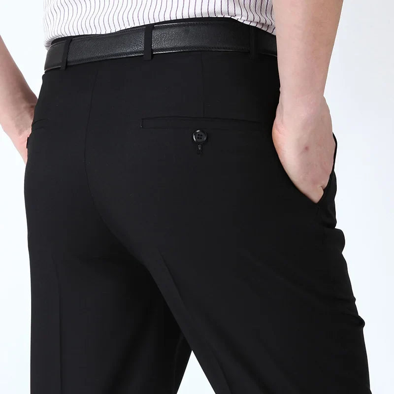 Pantalon de costume homme, Pantalon homme formel, Vêtement de travail homme, Pantalon de costume élégant, Pantalon polyester soie