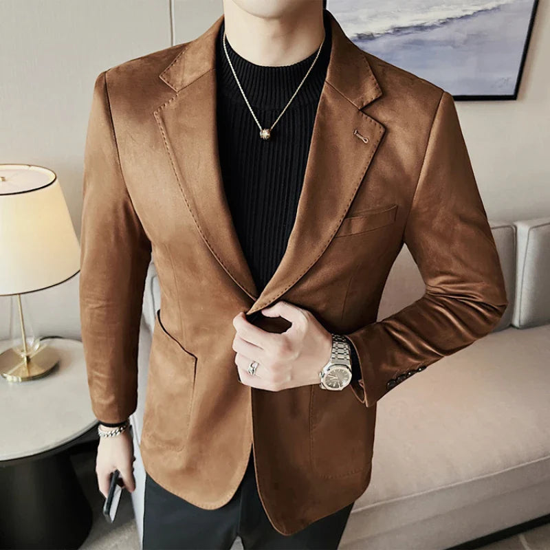 veste homme suédine, blazer homme élégant, veste chic homme, veste décontractée homme, veste homme automne hiver