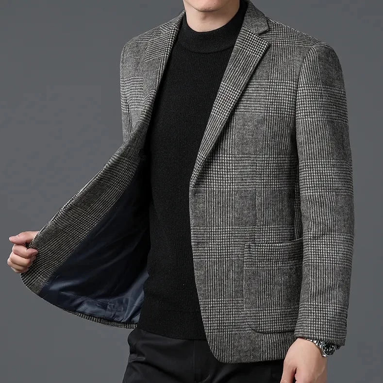 Veste Homme Laine, Veste Décontractée Chic Homme, Veste Élégante Homme, Veste Hiver Homme, Veste Classique Homme