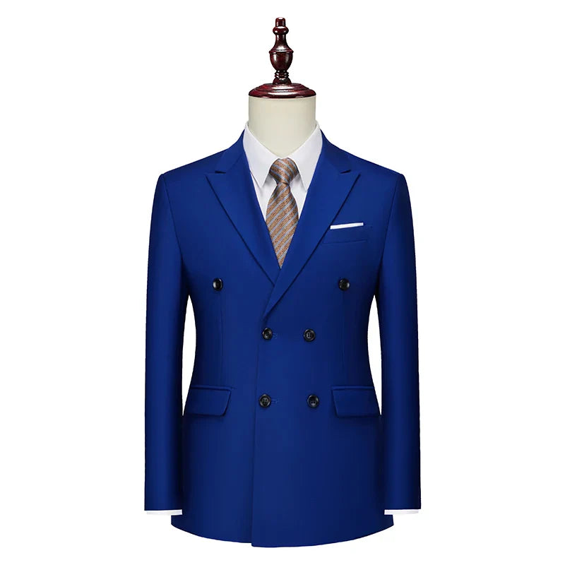 veste, Veste croisée homme élégante, Vêtement formel haut de gamme homme, Veste homme style sophistiqué, Veste de costume coupe slim homme
