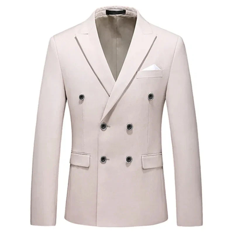 veste homme croisée, veste homme monochrome, veste homme formelle, veste homme polyviscose, blazer homme élégant