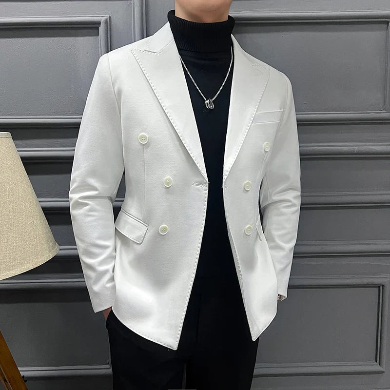 Veste Homme Croisée, Veste Élégante pour Homme, Veste Casual Chic Homme, Veste Professionnelle Homme, Veste Coton Polyester Homme