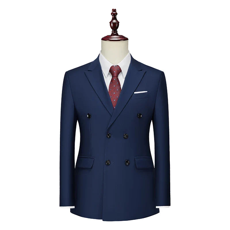veste, Veste croisée homme élégante, Vêtement formel haut de gamme homme, Veste homme style sophistiqué, Veste de costume coupe slim homme