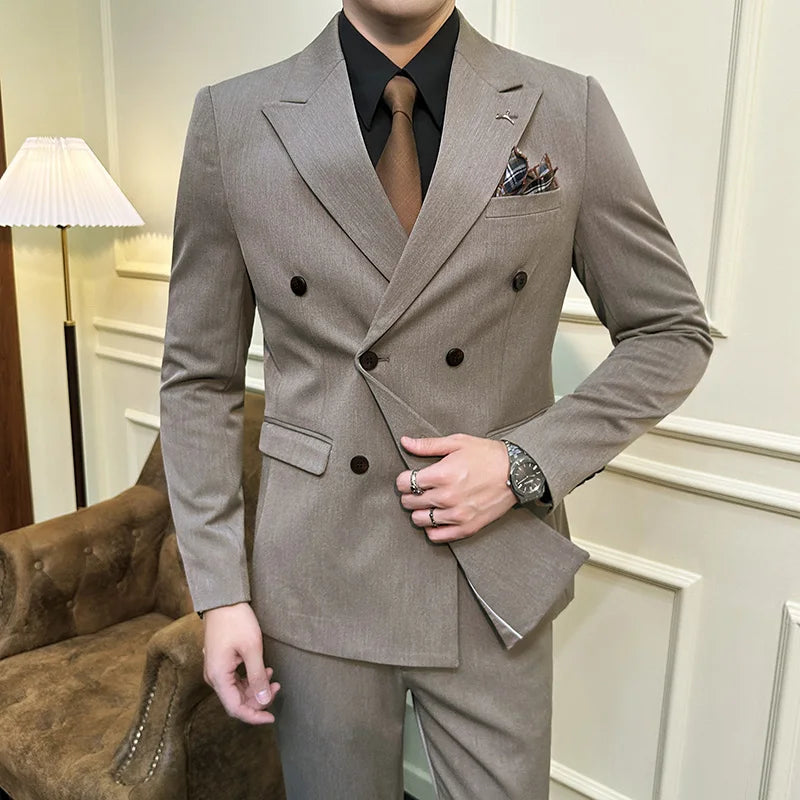costume croisé, costume slim fit, costume homme croisé, costume homme coupe slim, costume homme slim, costume homme uni, costume homme, costume