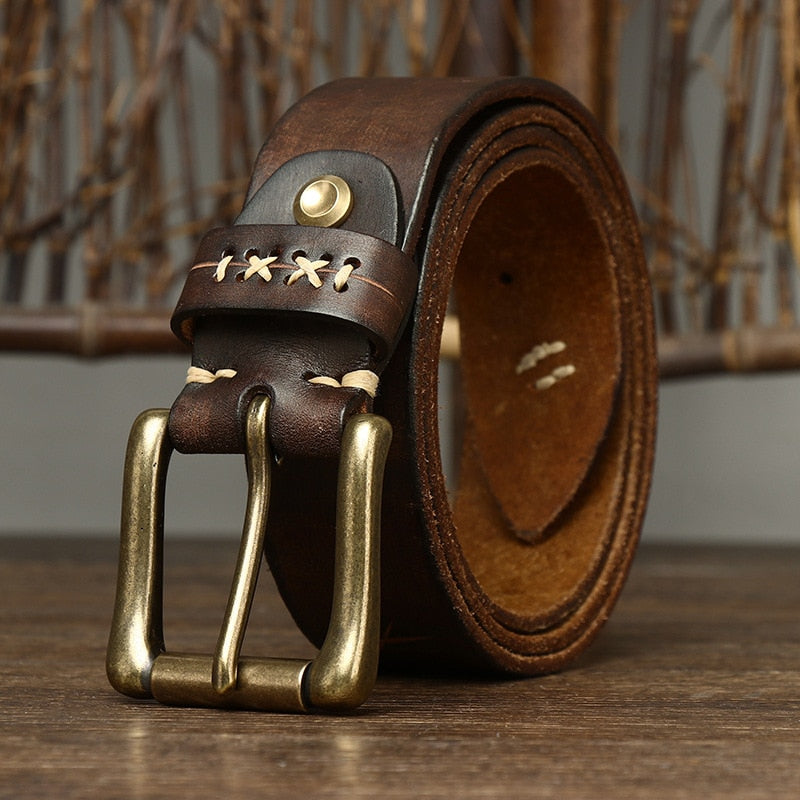 ceinture homme cuir vintage, ceinture cuir véritable, ceinture classique homme, accessoire homme élégant, ceinture robuste