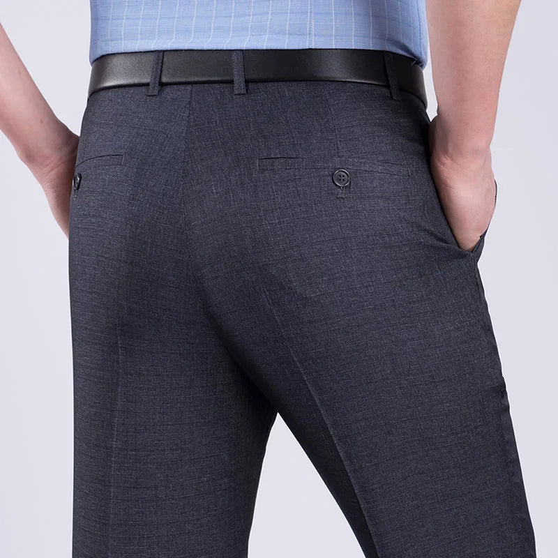 Pantalon de costume homme, Pantalon homme formel, Vêtement de travail homme, Pantalon de costume élégant, Pantalon polyester soie