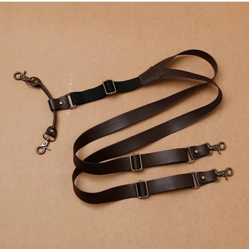 bretelles homme vintage, bretelles café, accessoire rétro homme, bretelles en cuir PU, bretelles élégantes