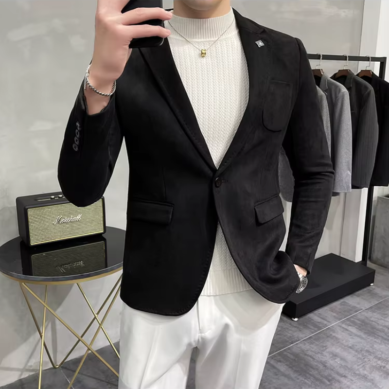 veste homme velours, veste homme style anglais, veste homme élégante, veste homme bouton unique, blazer homme toutes saisons