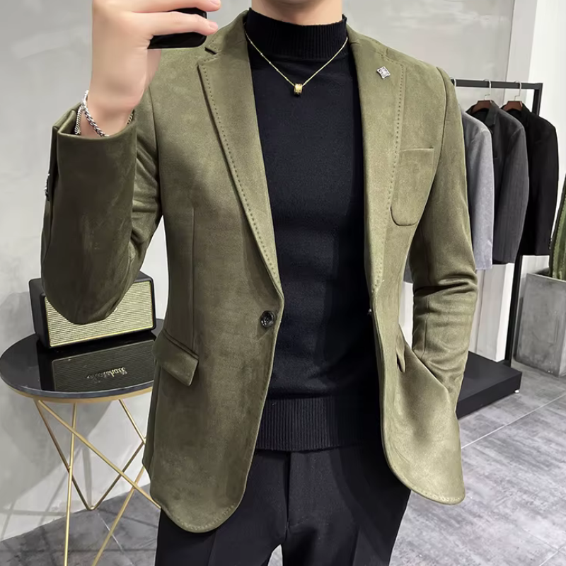 veste homme velours, veste homme style anglais, veste homme élégante, veste homme bouton unique, blazer homme toutes saisons