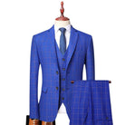 Costume homme coupe slim, Costume à carreaux élégant, Costume de cérémonie, Costume 3 Piecès





