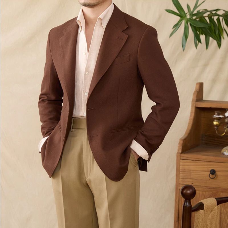 blazer homme en lin slim, blazer beige homme, blazer chic homme, blazer mariage, blazer casual chic