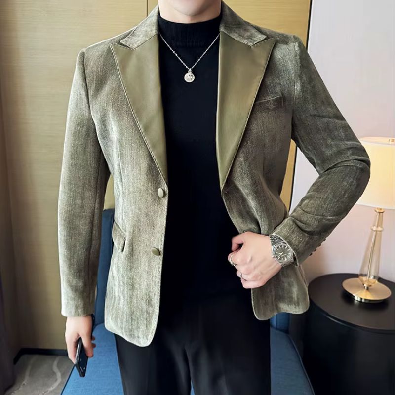 veste homme effet daim, veste homme élégante, veste homme casual chic, veste homme à revers pointe, blazer homme