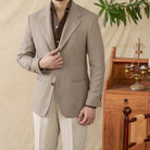 blazer homme en lin slim, blazer beige homme, blazer chic homme, blazer mariage, blazer casual chic