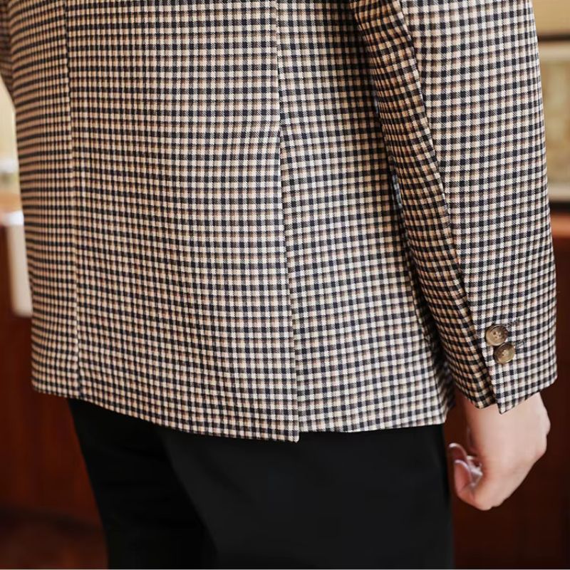 veste homme carreaux slim, veste homme style anglais, veste homme ajustée, veste de costume homme, blazer homme élégant







