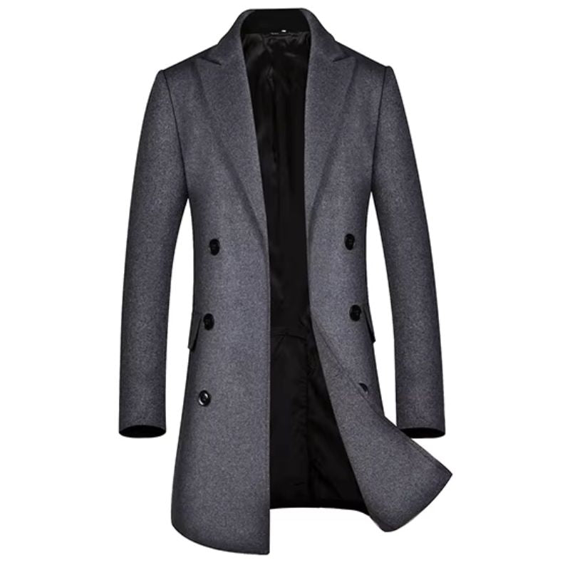 Manteau homme croisé uni, Long manteau homme, Long manteau homme, Manteau homme, Manteau homme, Modèle de thème