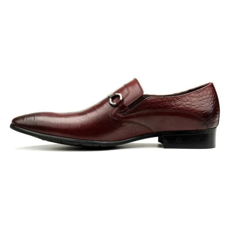 chaussure homme slip on, chaussure homme texturée, chaussure de ville élégante, chaussure formelle sans lacets, chaussure homme motif croco