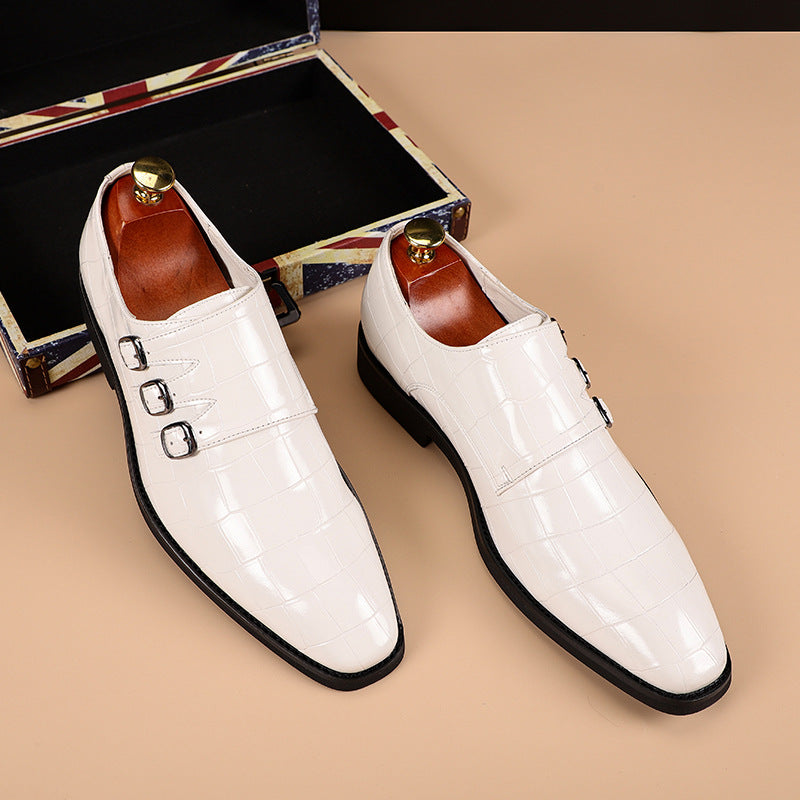 chaussure monk strap homme, chaussure homme à boucles, chaussure homme motifs croco, chaussure de ville élégante, chaussure homme bout pointu