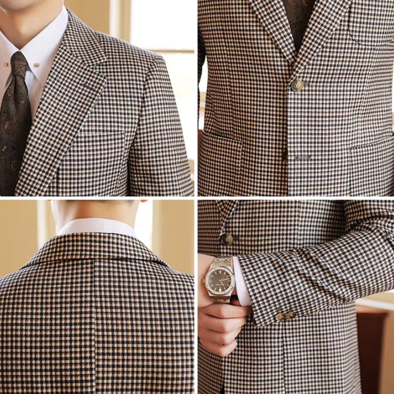 veste homme carreaux slim, veste homme style anglais, veste homme ajustée, veste de costume homme, blazer homme élégant







