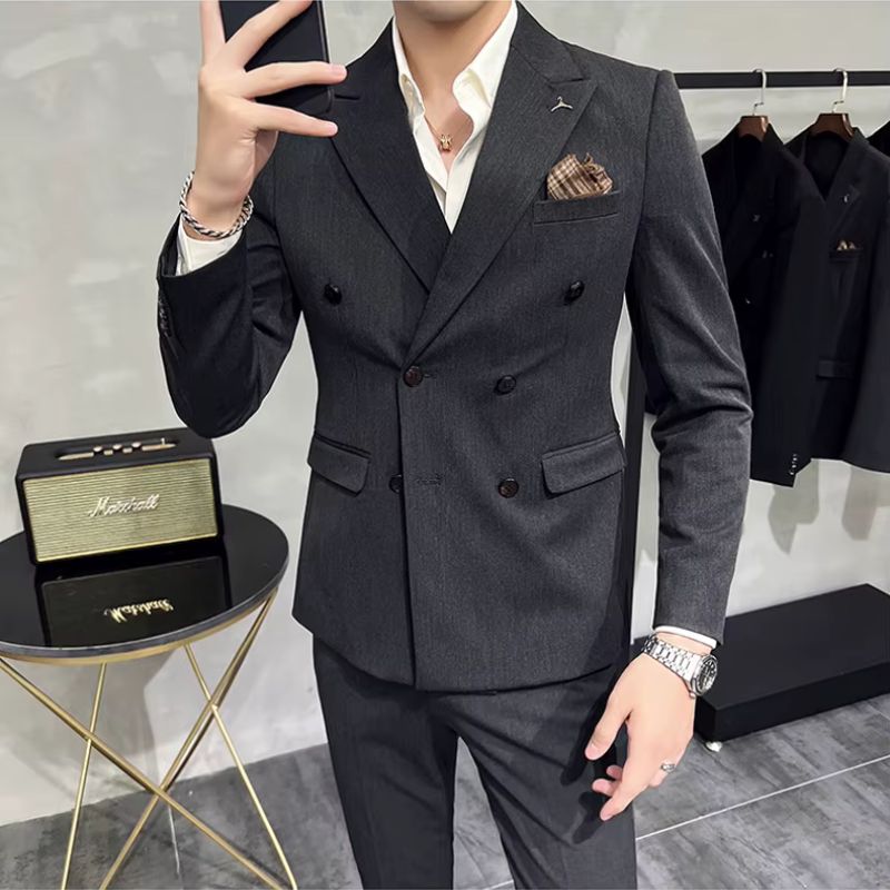 costume croisé, costume slim fit, costume homme croisé, costume homme coupe slim, costume homme slim, costume homme uni, costume homme, costume