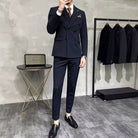 Costume, costume homme, costume croisé, costume homme à rayures craie, costume homme à rayures craie, costume homme croisé à rayures
