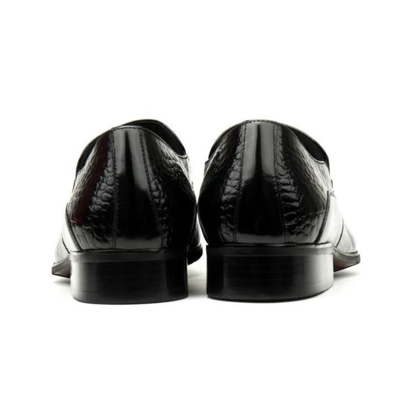 chaussure homme slip on, chaussure homme texturée, chaussure de ville élégante, chaussure formelle sans lacets, chaussure homme motif croco