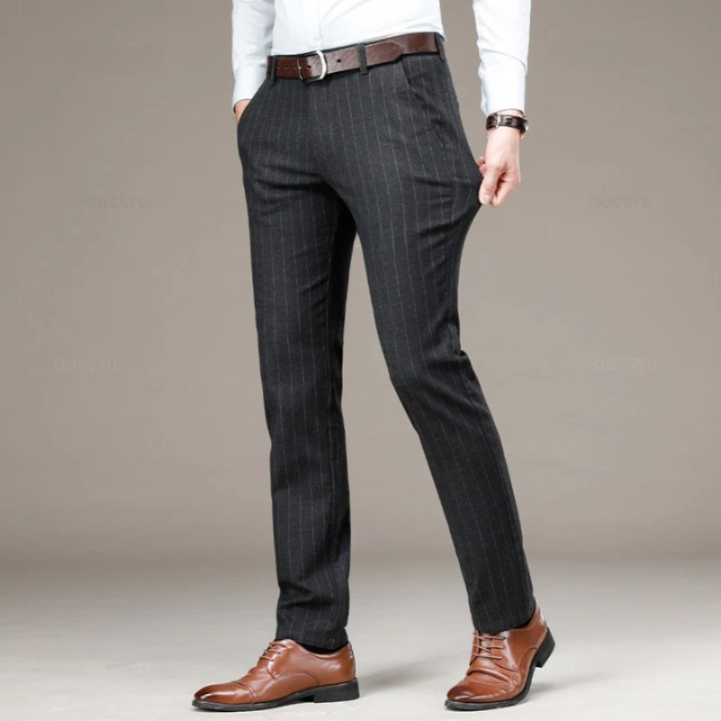 pantalon homme rayé, pantalon habillé élégant, pantalon homme style anglais, pantalon de costume rayé, pantalon homme formel