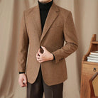 veste en laine, blazer en laine, blazer slim fit homme, blazer de cérémonie en laine, blazer marron homme