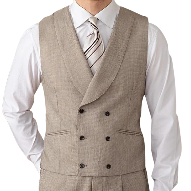 gilet homme vintage croisé, gilet homme rétro, gilet homme élégant, gilet homme coton polyester, veste sans manches vintage