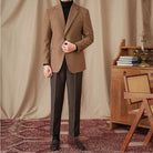 veste en laine, blazer en laine, blazer slim fit homme, blazer de cérémonie en laine, blazer marron homme