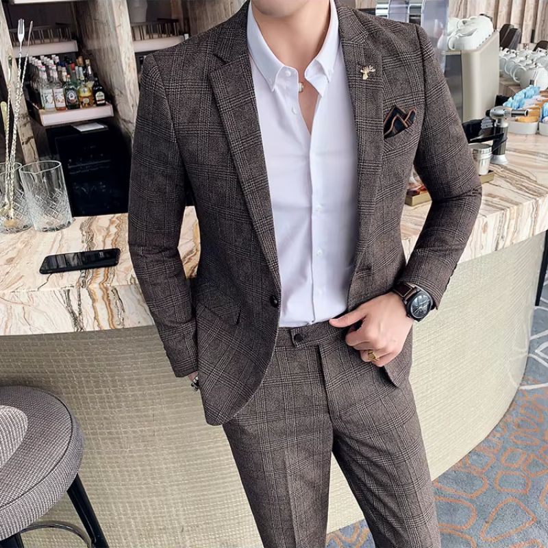 Costume Homme à Carreaux, Costume Homme Slim Fit, costume Carreaux vintage